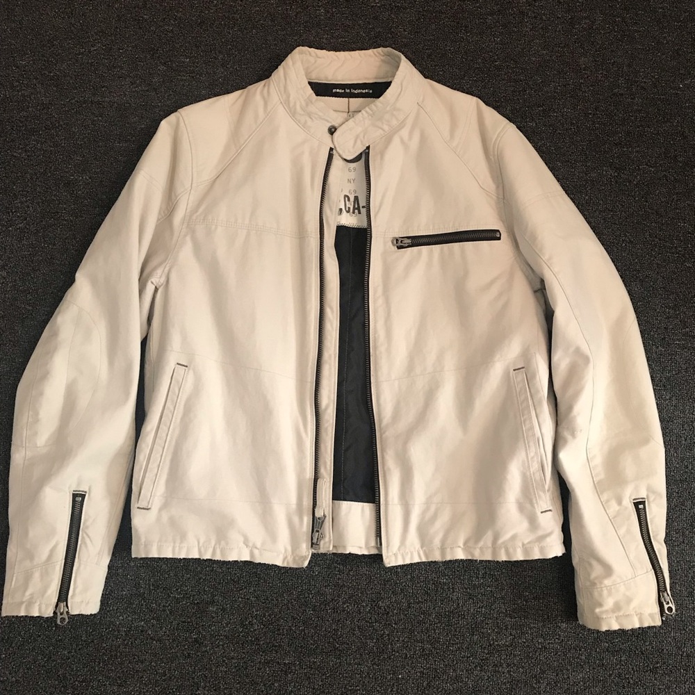 COOL GAP Men’s jacket (White, Medium)